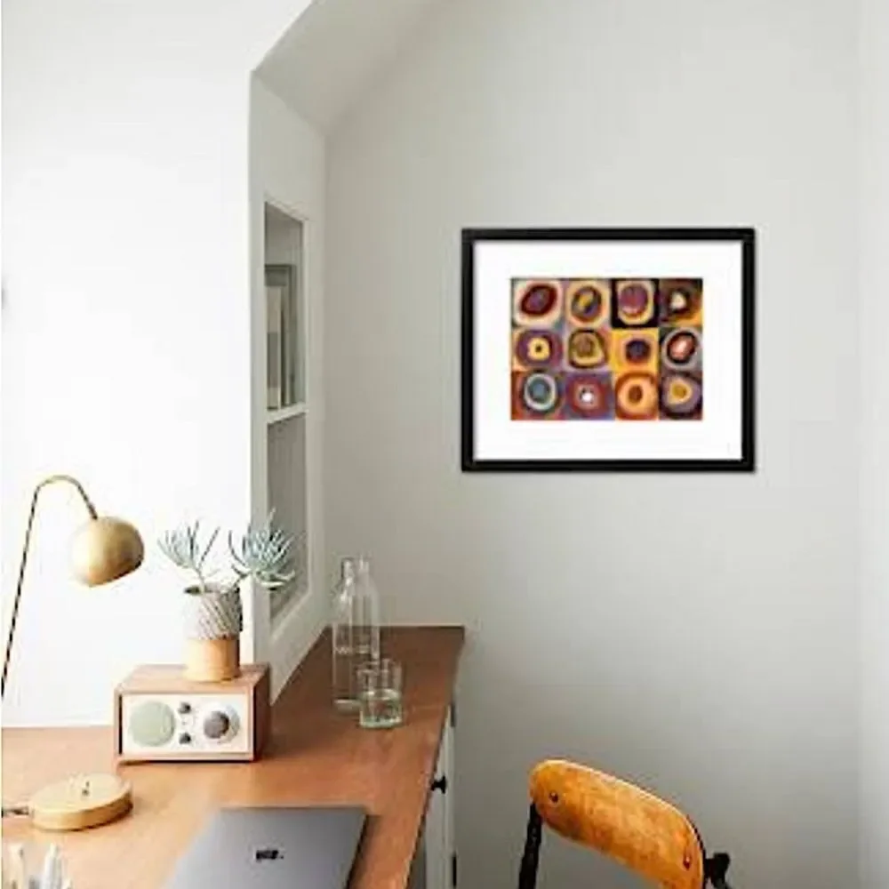 Concentric Circles Color Study Kandinsky Framed Abstract Art Print 12x16”